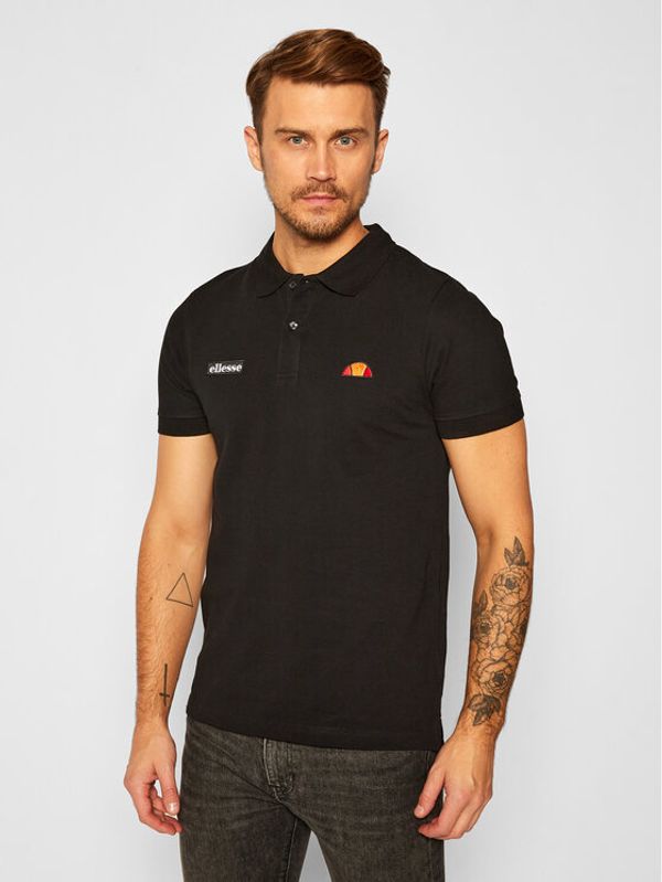 Ellesse Ellesse Тениска с яка и копчета Montura SHS04475 Черен Regular Fit