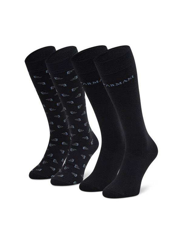 Emporio Armani Emporio Armani Комплект 2 чифта дълги чорапи мъжки 302301 1A292 00020 r.39/46 Черен