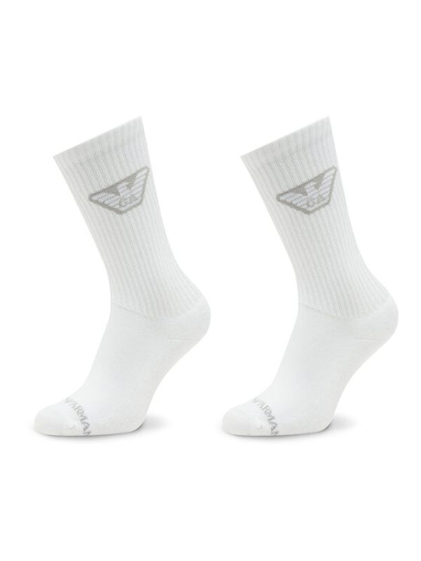 Emporio Armani Emporio Armani Комплект 2 чифта дълги чорапи мъжки 303122 3R345 00010 Бял