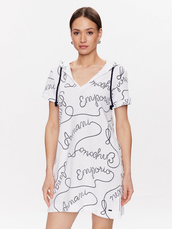 Emporio Armani Emporio Armani Плажна рокля 262726 3R320 10410 Бял Regular Fit