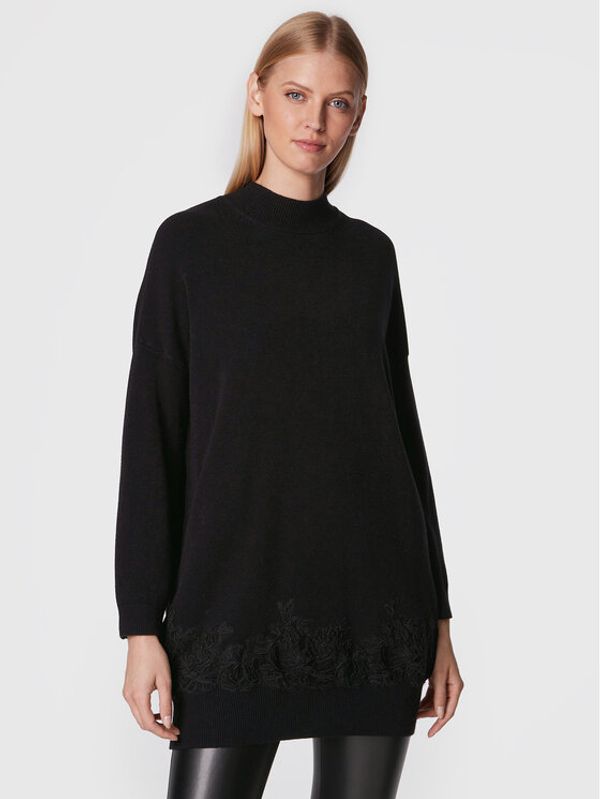 Ermanno Firenze Ermanno Firenze Плетена рокля Q002EP1 Черен Regular Fit