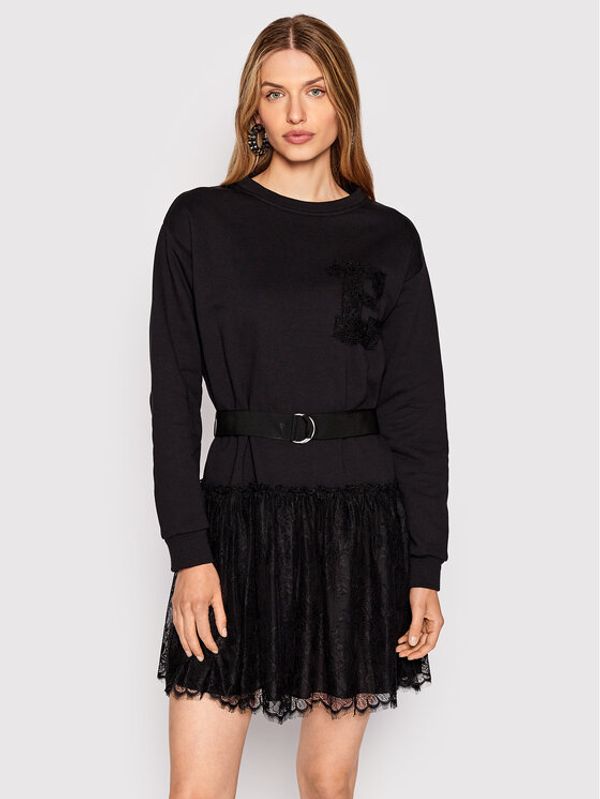 Ermanno Firenze Ermanno Firenze Плетена рокля Q024EI2 Черен Regular Fit