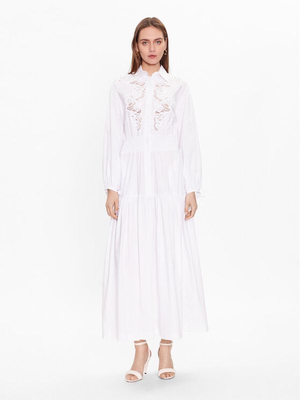 Ermanno Firenze Ermanno Firenze Рокля тип риза D42EQ028ET1 Бял Regular Fit