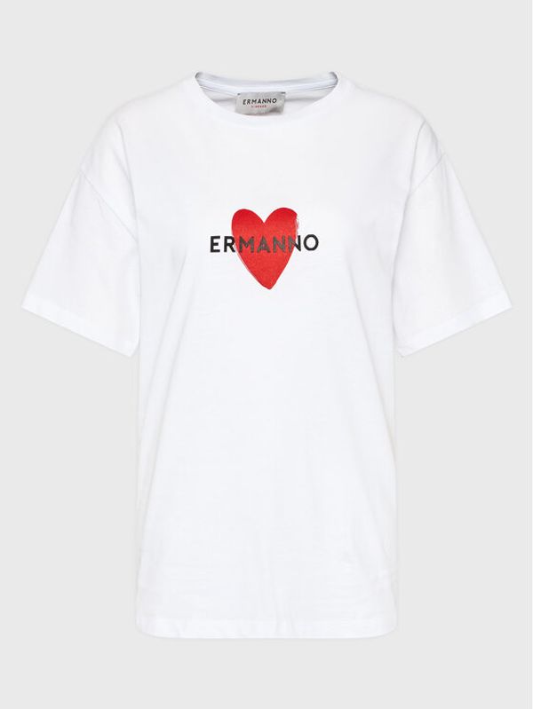 Ermanno Firenze Ermanno Firenze Тишърт D42EL023EK4 Бял Regular Fit