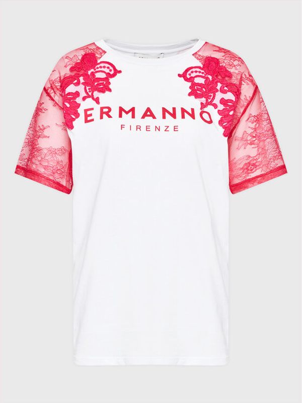 Ermanno Firenze Ermanno Firenze Тишърт D42EL068EE7 Бял Regular Fit