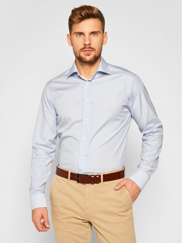 Eton Eton Риза 100001273 Син Slim Fit