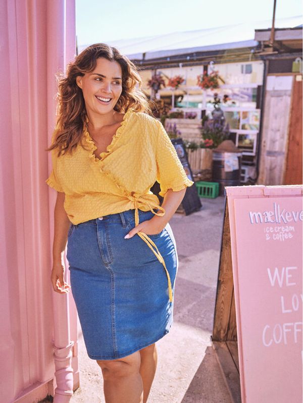 Evoked Vila Vila Дънкова пола 14085158 Син Regular Fit