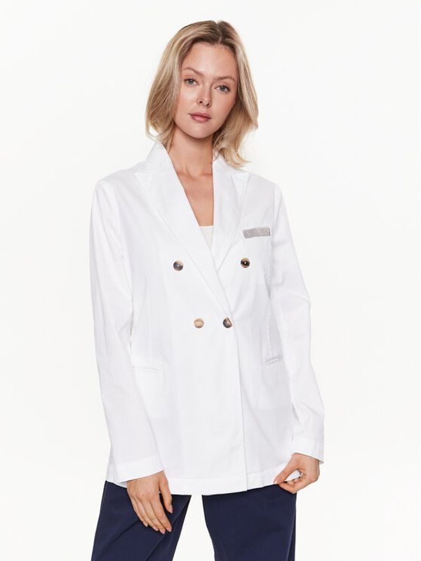 Fabiana Filippi Fabiana Filippi Блейзър GCD273W247 Бял Regular Fit
