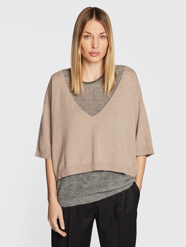 Fabiana Filippi Fabiana Filippi Пуловер MAD222W053 Бежов Regular Fit