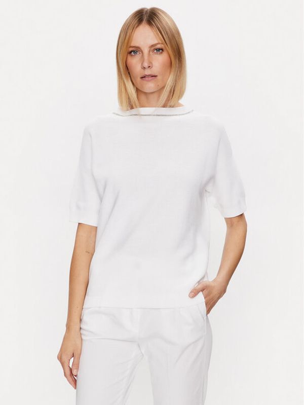 Fabiana Filippi Fabiana Filippi Пуловер MADP02W020 Бял Regular Fit