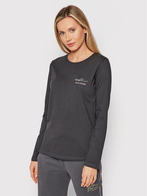 Femi Stories Femi Stories Блуза Boyfriend Сив Regular Fit