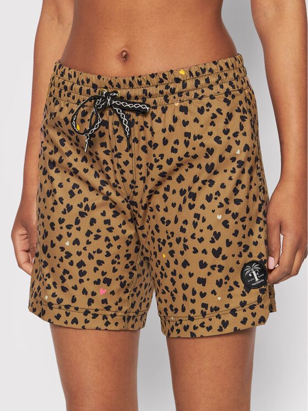 Femi Stories Femi Stories Плажни шорти Ling Кафяв Regular Fit