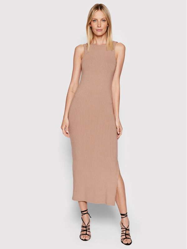 Femi Stories Femi Stories Плетена рокля Orina Бежов Slim Fit