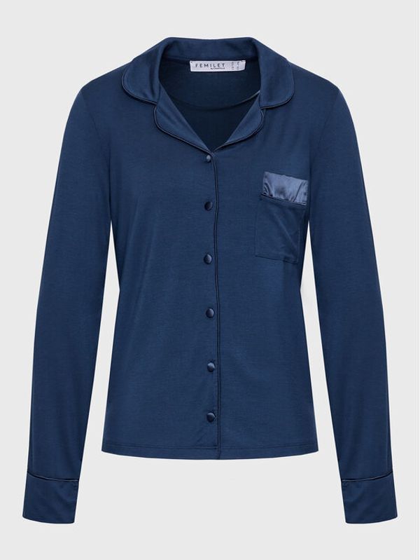 Femilet by Chantelle Femilet by Chantelle Тениска на пижама FNB050 Тъмносин Regular Fit