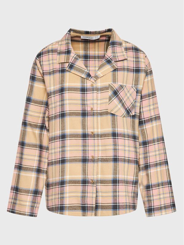 Femilet by Chantelle Femilet by Chantelle Тениска на пижама Heat FN3820 Бежов Regular Fit