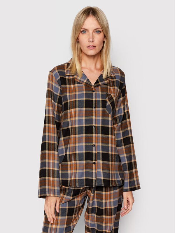 Femilet by Chantelle Femilet by Chantelle Тениска на пижама Heat FN3820 Кафяв Regular Fit