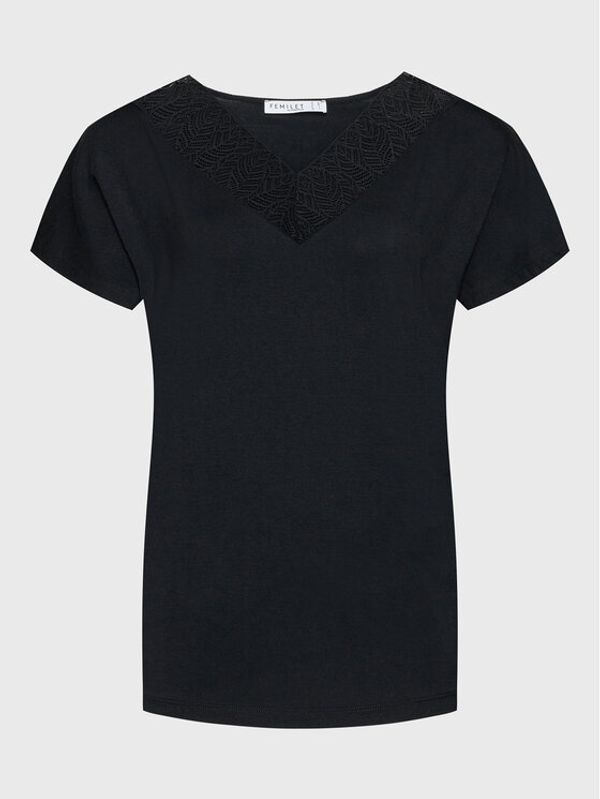 Femilet by Chantelle Femilet by Chantelle Тениска на пижама Jazz FNA550 Черен Regular Fit