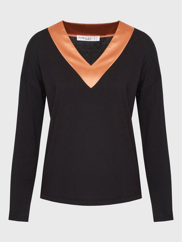 Femilet by Chantelle Femilet by Chantelle Тениска на пижама Lizzy FNA290 Черен Regular Fit