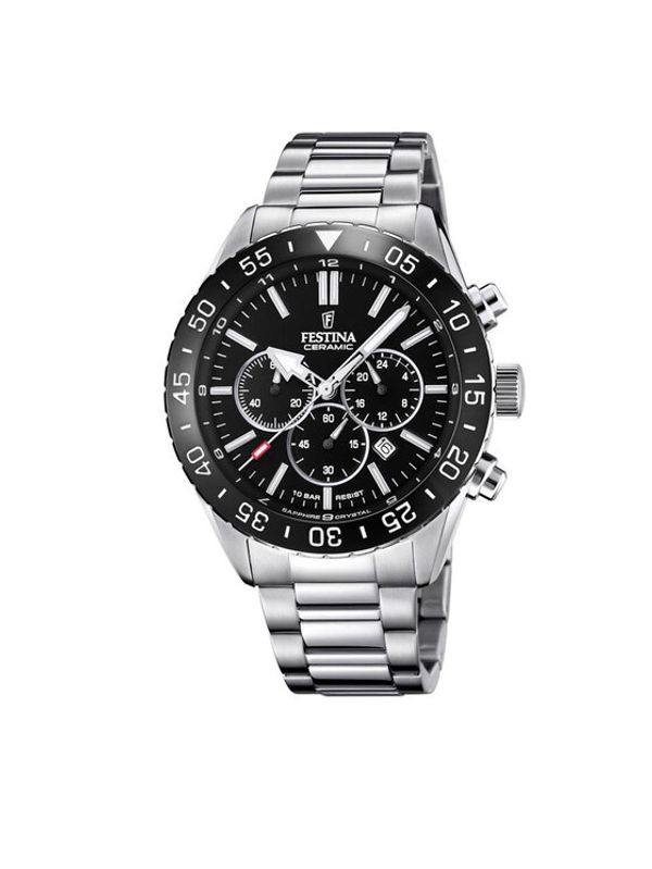 Festina Festina Часовник Cermaic Chrono F20575/3 Сребрист