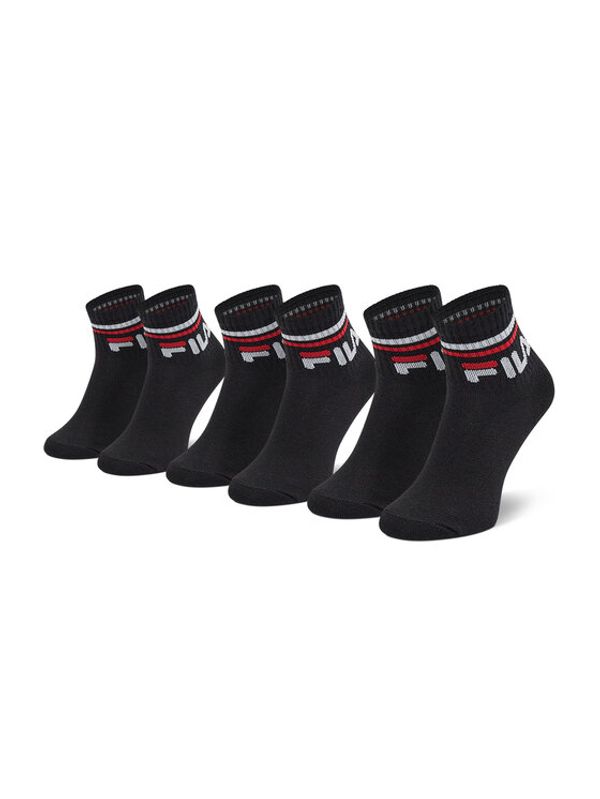 Fila Fila Комплект 3 чифта дълги чорапи детски Calza Quarter F8338 Черен