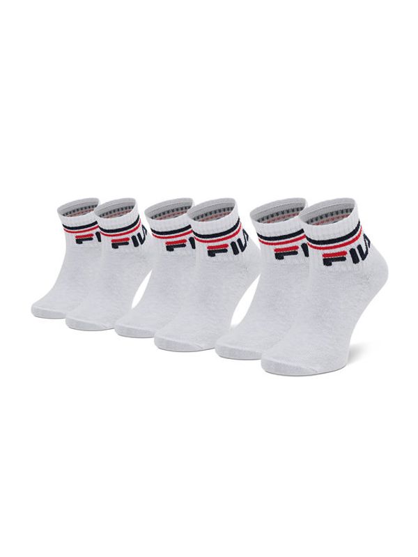Fila Fila Комплект 3 чифта дълги чорапи детски Calza Quater F8338 Бял