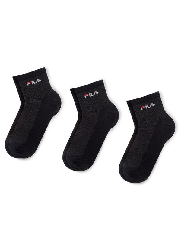 Fila Fila Комплект 3 чифта дълги чорапи мъжки Calza Quarter F1742 Черен