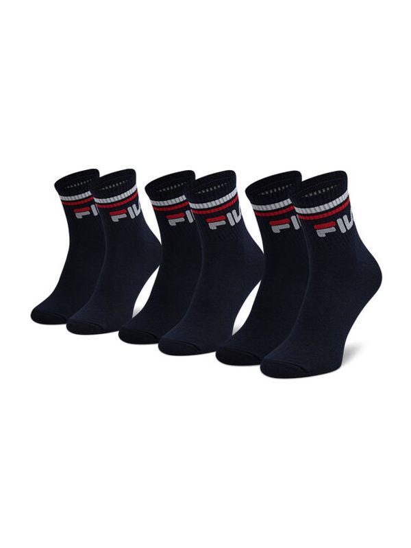 Fila Fila Комплект 3 чифта дълги чорапи мъжки Calza Quarter F9398 Тъмносин