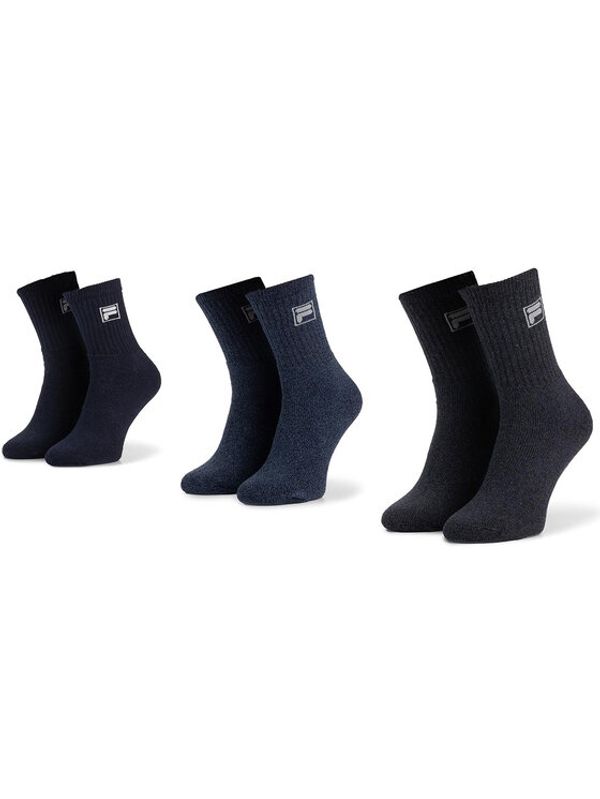 Fila Fila Комплект 3 чифта дълги чорапи мъжки Calza Tennis F9000 Тъмносин