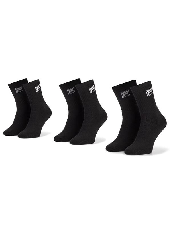 Fila Fila Комплект 3 чифта дълги чорапи мъжки Calza Tennis Socks F9000 Черен