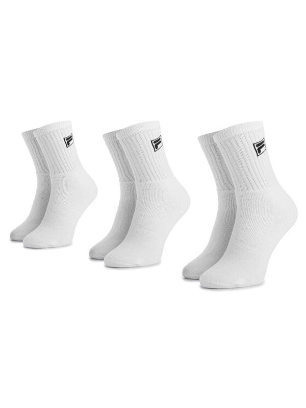 Fila Fila Комплект 3 чифта дълги чорапи мъжки F9000 Бял