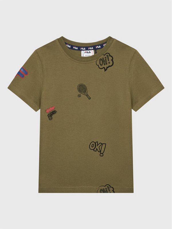 Fila Fila Тишърт Bamberg FAK0093 Зелен Regular Fit