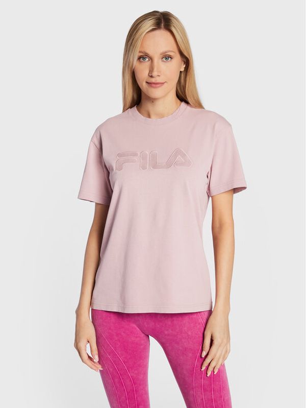 Fila Fila Тишърт Buek FAW0407 Розов Regular Fit