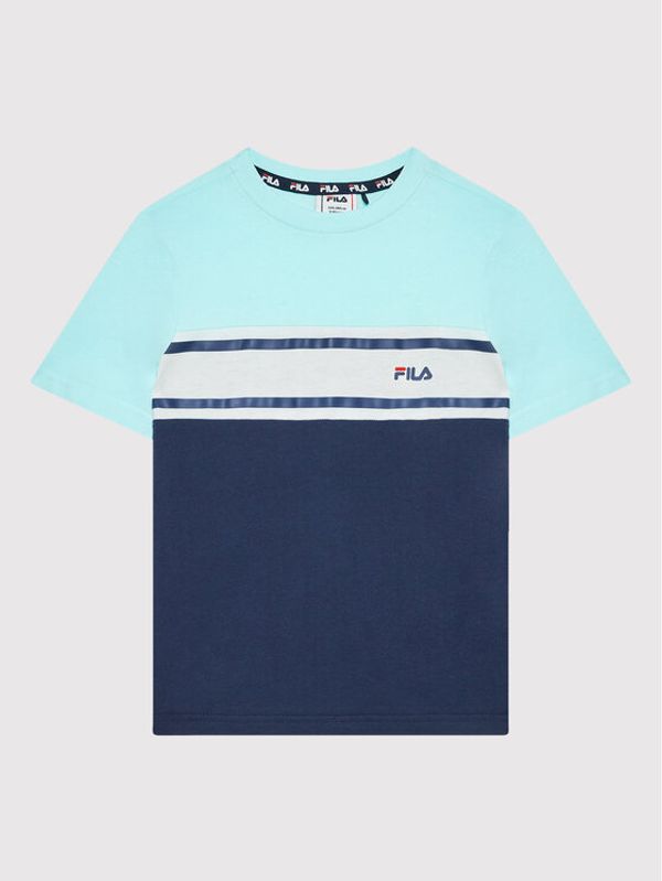 Fila Fila Тишърт Burbank Blocked FAT0098 Тъмносин Regular Fit