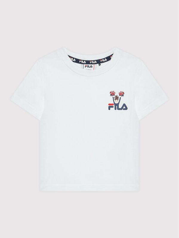 Fila Fila Тишърт Cahors FAK0050 Бял Regular Fit