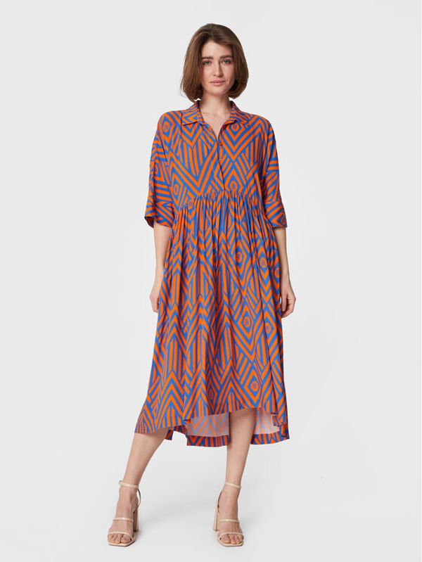 Fracomina Fracomina Ежедневна рокля FJ23SD3002W418N4 Оранжев Regular Fit