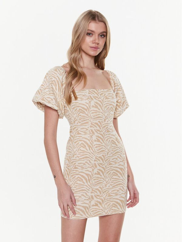 Fracomina Fracomina Коктейлна рокля FQ23SD1001W629Q7 Златист Slim Fit