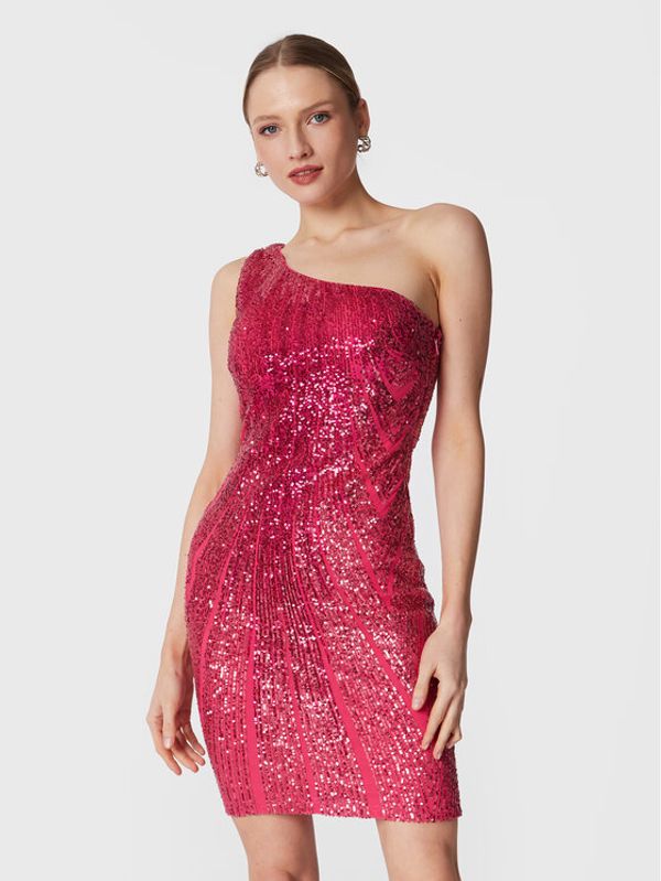 Fracomina Fracomina Коктейлна рокля FQ23SD1003W53601 Розов Slim Fit