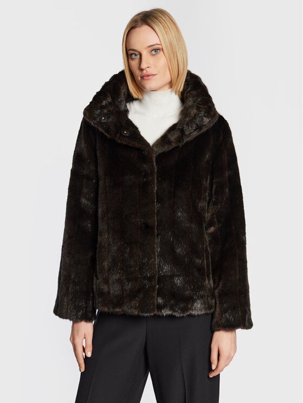 Fracomina Fracomina Кожено палто FR22WC4006W56001 Кафяв Regular Fit