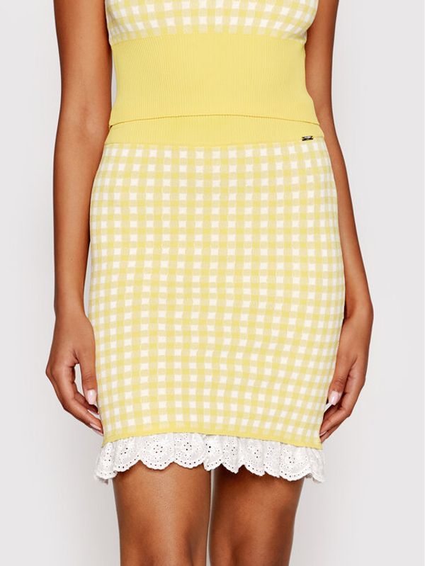 Fracomina Fracomina Мини пола FP22SG4001K417F8 Жълт Slim Fit