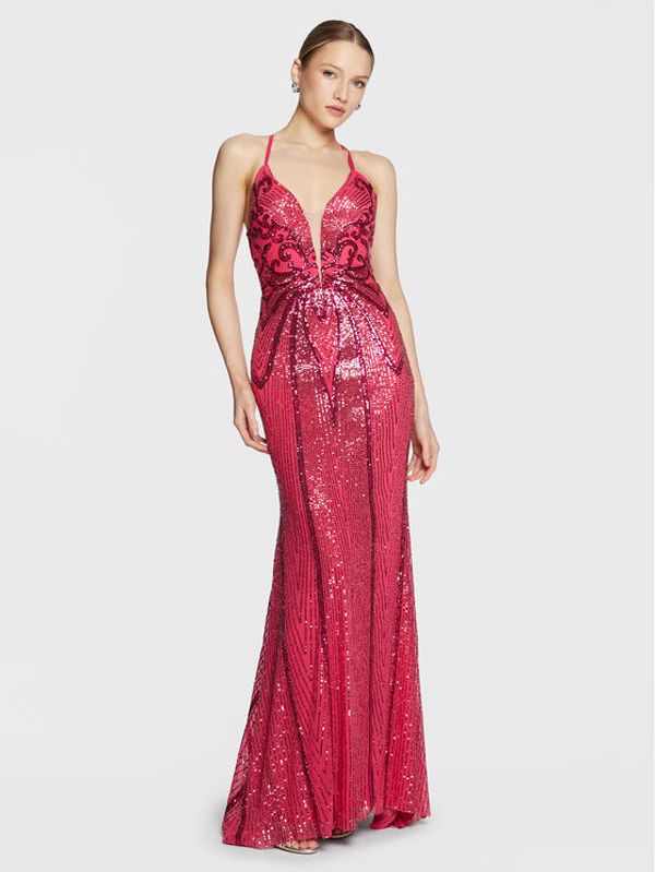 Fracomina Fracomina Официална рокля FQ23SD3001W53601 Розов Slim Fit