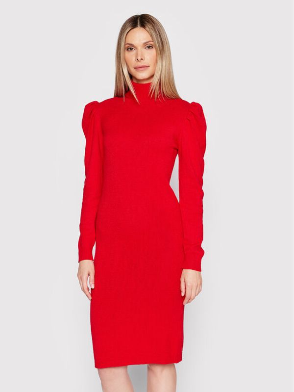 Fracomina Fracomina Плетена рокля FP22WD5010K42001 Червен Slim Fit