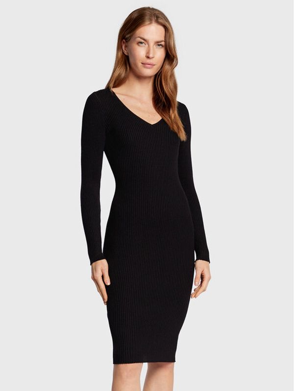 Fracomina Fracomina Плетена рокля FR22WD5005K45901 Черен Slim Fit