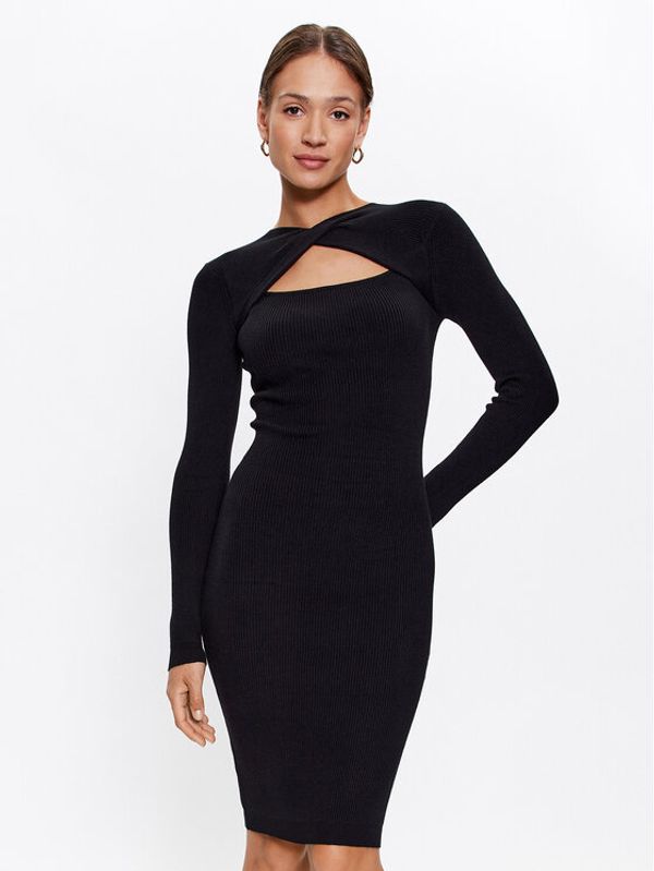 Fracomina Fracomina Плетена рокля FR23WD5002K50601 Черен Regular Fit