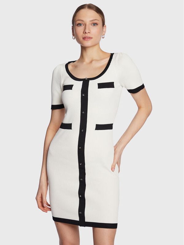 Fracomina Fracomina Плетена рокля FS23SD5005K41701 Бял Slim Fit