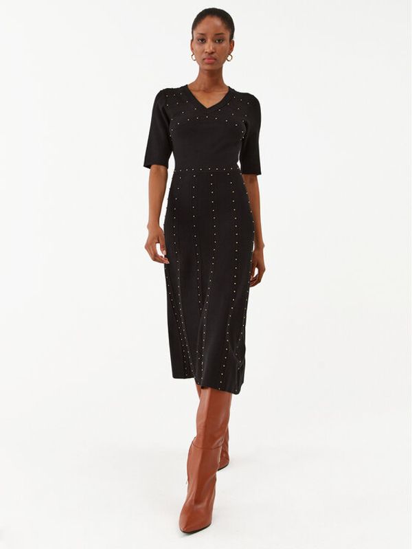 Fracomina Fracomina Плетена рокля FS23WD5011K41001 Черен Regular Fit