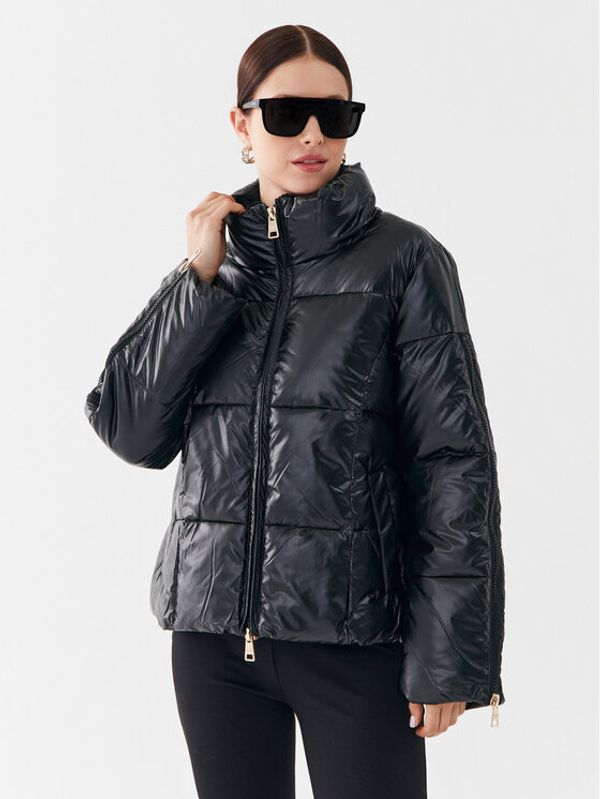 Fracomina Fracomina Пухено яке FP23WC3006O412T4 Черен Regular Fit