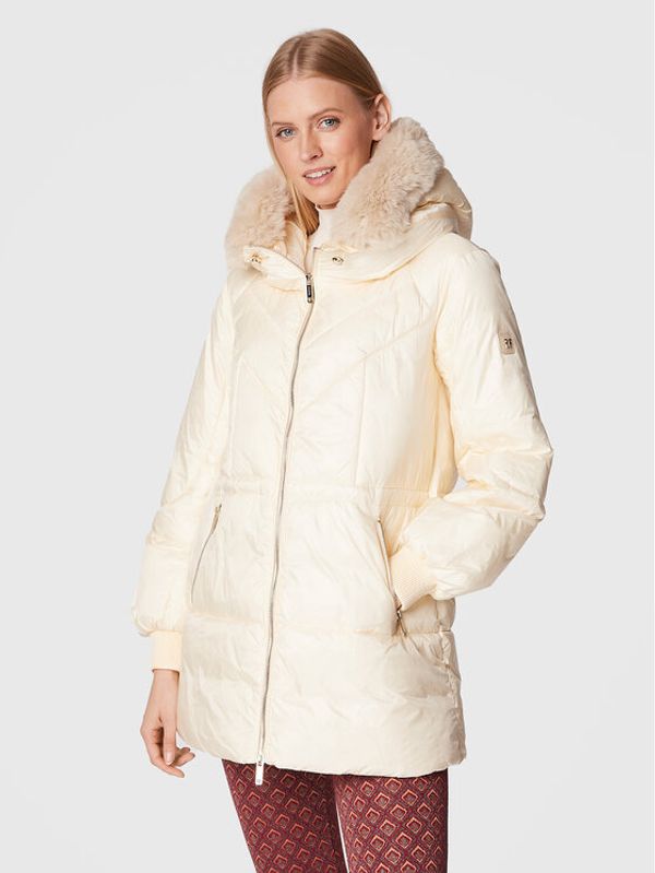 Fracomina Fracomina Пухено яке FR22WC3005O43001 Бежов Slim Fit