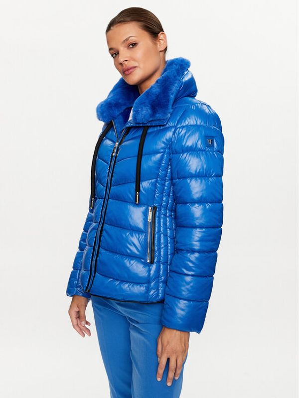 Fracomina Fracomina Пухено яке FR23WC3002O42301 Син Regular Fit