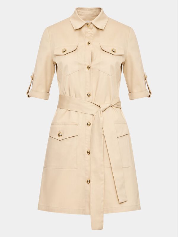 Fracomina Fracomina Рокля тип риза FR23SD1003W40101 Бежов Regular Fit