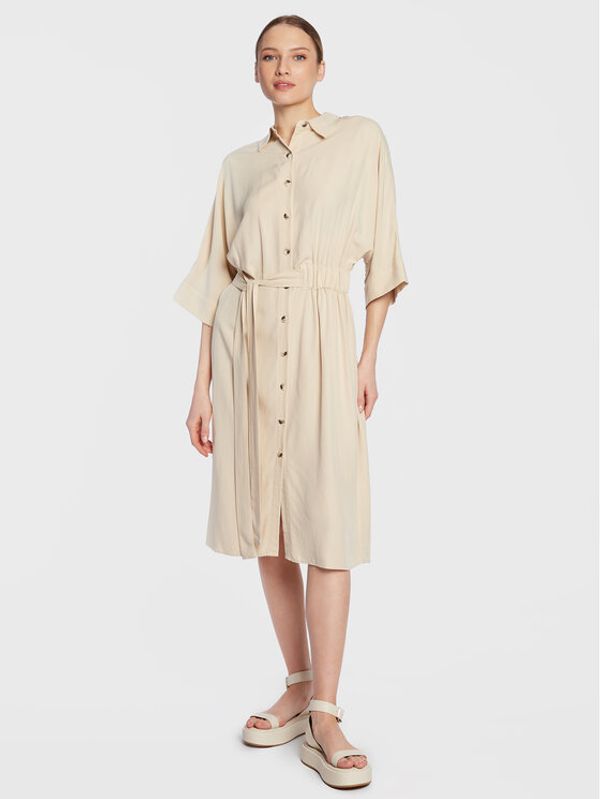 Fracomina Fracomina Рокля тип риза FR23SD2004W41501 Бежов Regular Fit